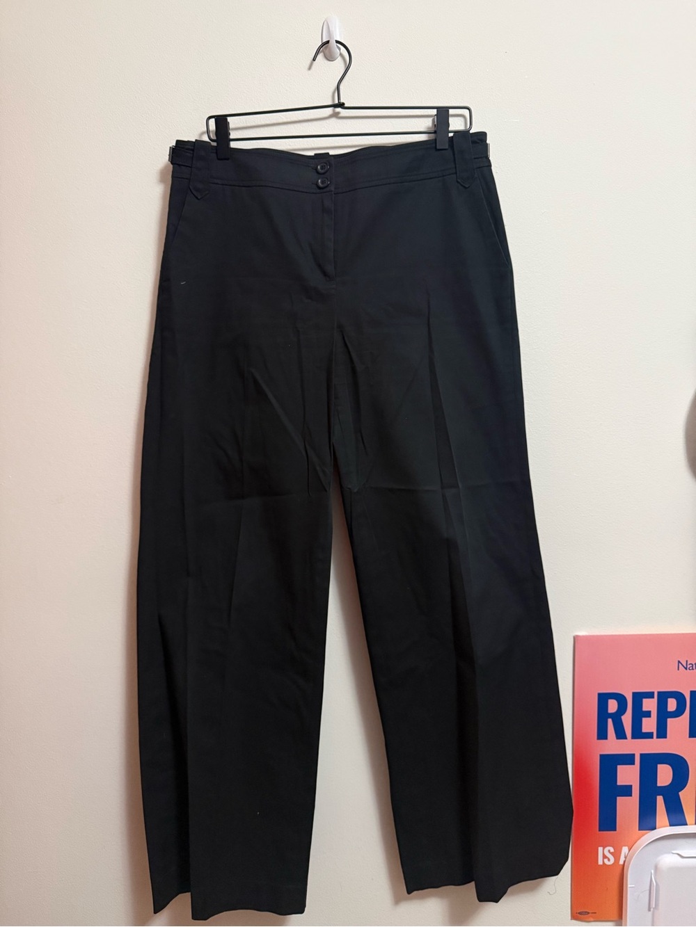 LOFT Black Wide-Leg‎ Trousers